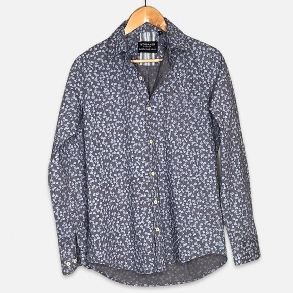 TED BAKER LONDON men’s floral print casual button down shirt - Picture 1 of 4